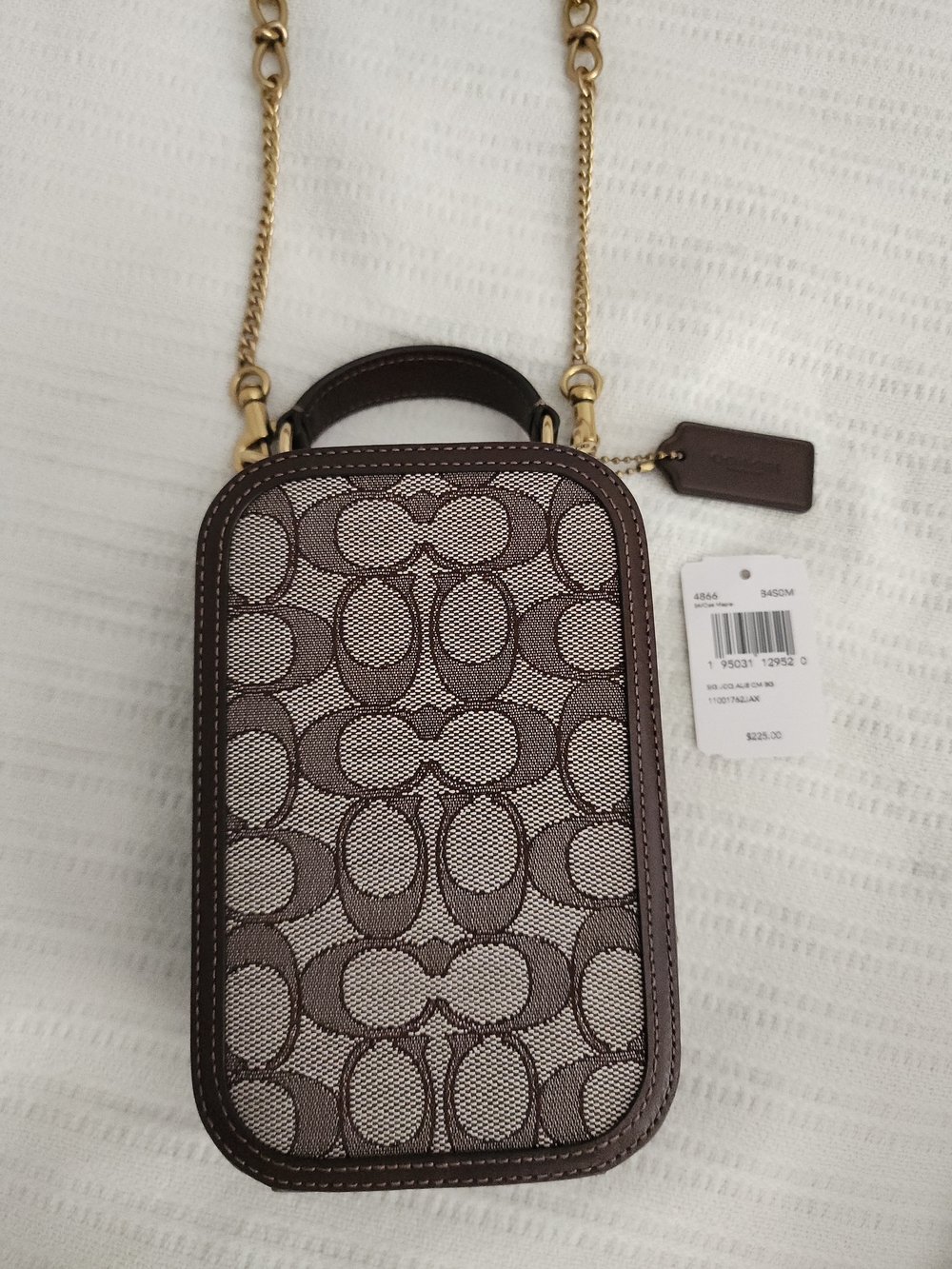Like New Coach Signature Phone Crossbody in Brown